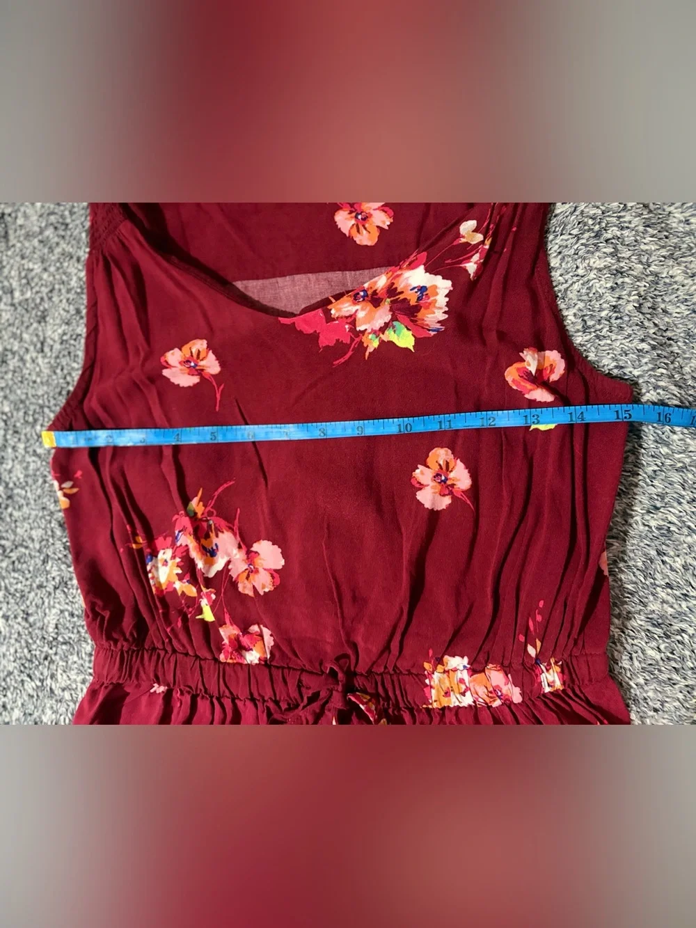 Apt. 9 Burgundy Floral V-Neck Sleeveless Maxi Dress - Picture 12 of 13